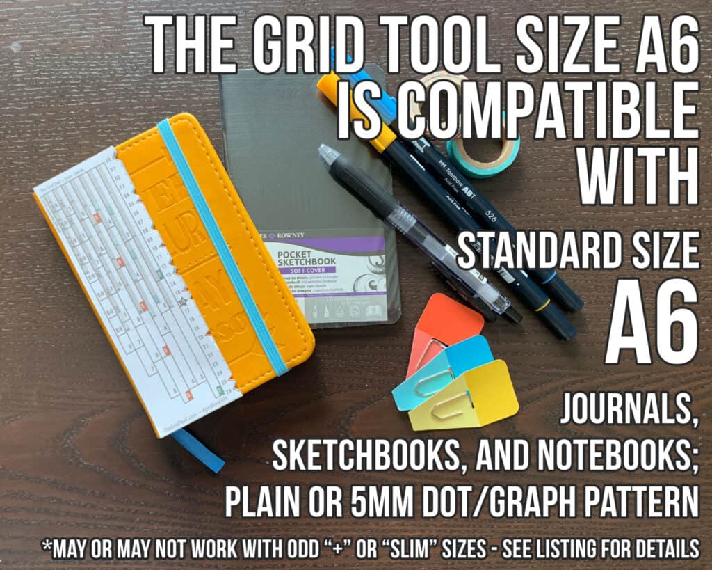Photo of The Grid Tool size A6 with compatible notebooks and journals