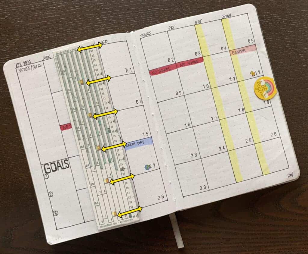 5mmA5Rows2PageMonthly 2 Page Monthly Spread Rows