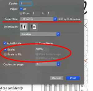 print settings example